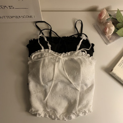 Actual shot and real price for spring and summer Korean version of sexy strappy sleeveless camisole slim and slim bottoming top with wooden ears