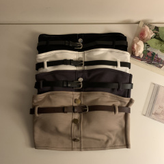 Actual shot, real price, spring and summer Korean style personalized belt button design, chest-wrapped camisole, women's tube top, anti-exposure bottoming