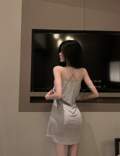 Actual shot and real price ~ 2 colors/camisole, sexy back dress, home wear, nightgown