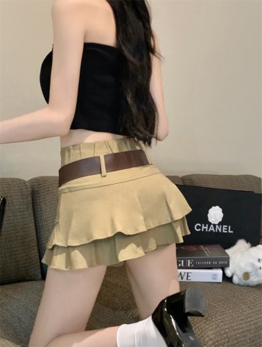 Real shot!  Real price!  Korean style high-waist fashionable denim skirt, versatile and slimming A-line cake skirt