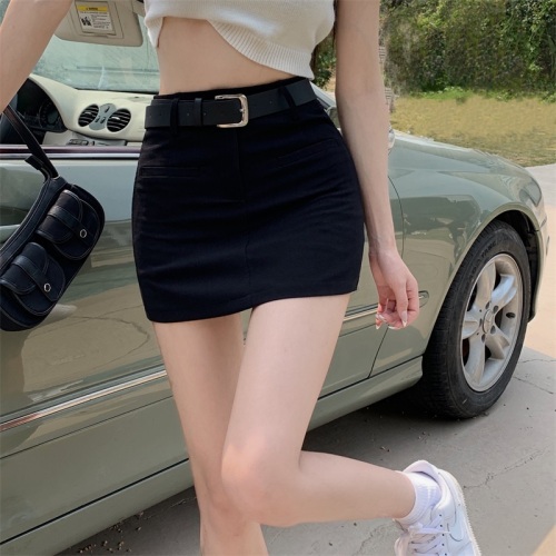 Real shot!  Real price!  Belt style versatile skirt 2023 new high-waist slim sexy hip-covering short skirt