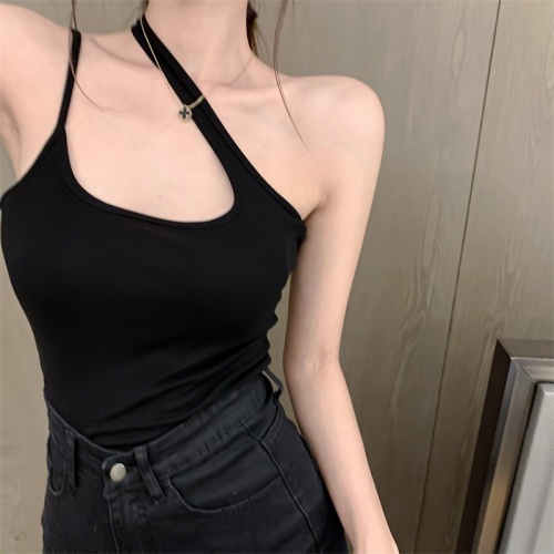 Real shot~Real price~Sexy slim-fit irregular sloping shoulder sleeveless inner and outer bottoming shirt camisole top for women