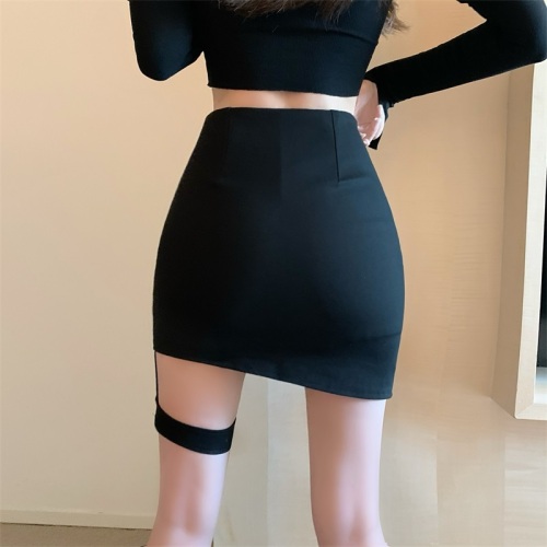 Actual shot ~ real price ~ new summer sexy slim fit A-line irregular and discreet hip-covering short skirt