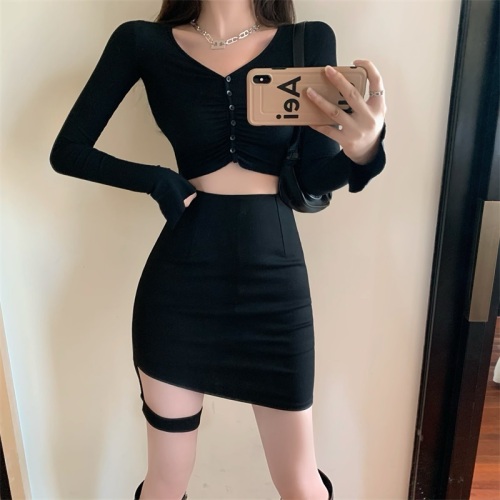 Actual shot ~ real price ~ new summer sexy slim fit A-line irregular and discreet hip-covering short skirt
