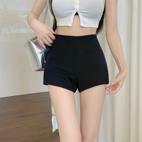 Real shot!  Real price!  New style simple high-waist stretch shorts women's design niche slim-fitting pants