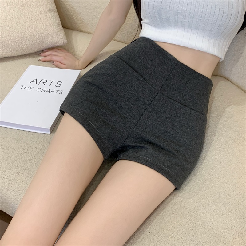 Real shot!  Real price!  New style simple high-waist stretch shorts women's design niche slim-fitting pants