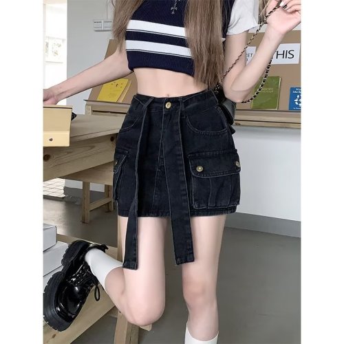 2024 Summer Workwear Skirt Design Niche High Waist Denim Skirt for Women