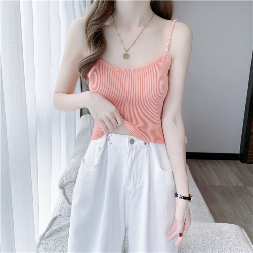 Real shot ~ pure and beautiful outer wear super hot small camisole women's summer  knitted bottoming inner top