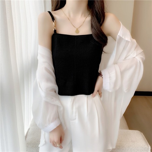 Bingsi#Real shot French chic milky sweet niche design inner wear for women sweet and spicy pure desire top