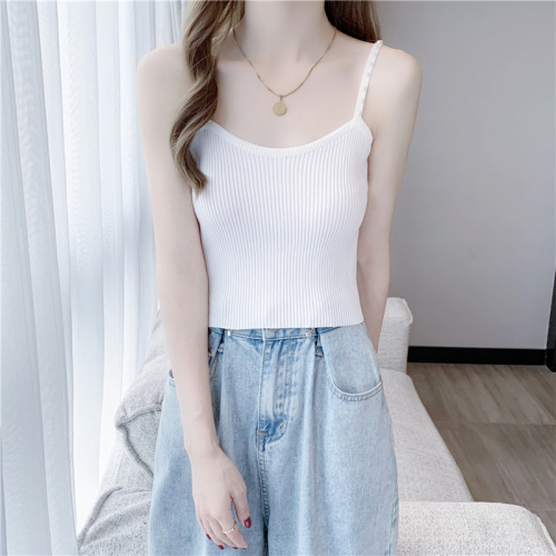 Real shot ~ pure and beautiful outer wear super hot small camisole women's summer  knitted bottoming inner top