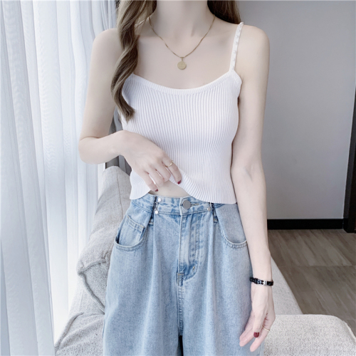 Real shot ~ pure and beautiful outer wear super hot small camisole women's summer  knitted bottoming inner top