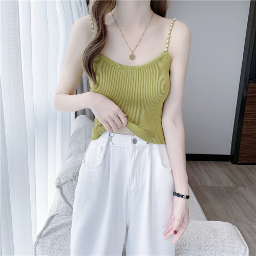 Real shot ~ pure and beautiful outer wear super hot small camisole women's summer  knitted bottoming inner top