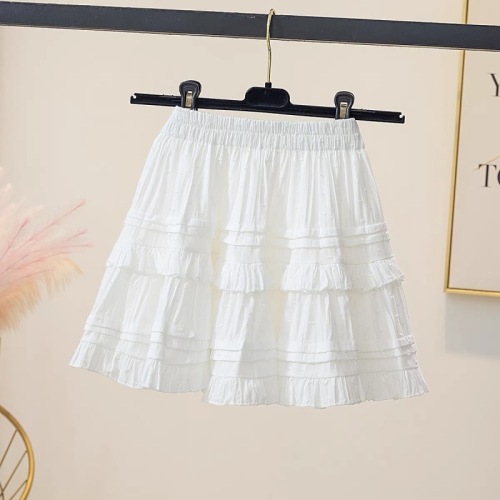 2024 Spring and Summer French Sweet White Skirt Women's High Waist Short Skirt Layer Cake Skirt Puff Skirt