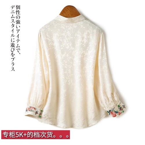 Sell ​​one less!  New Chinese style J's high-end silk shirt women's fashion temperament mulberry silk top