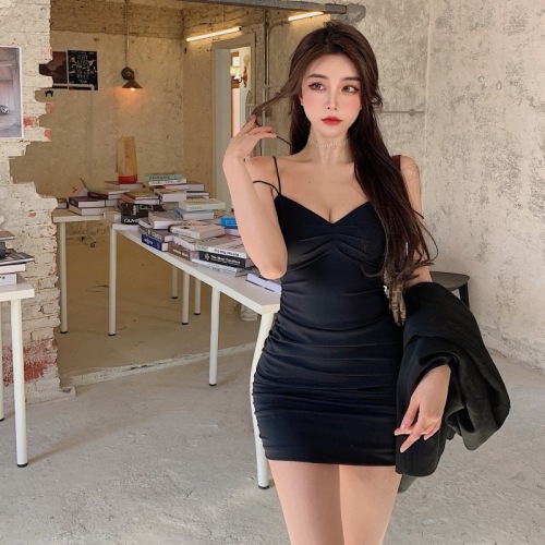 Actual shot and real price~Double-layer shoulder straps, sexy inner suspender skirt, temperament waist slimming bottoming short skirt