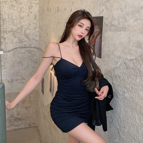 Actual shot and real price~Double-layer shoulder straps, sexy inner suspender skirt, temperament waist slimming bottoming short skirt