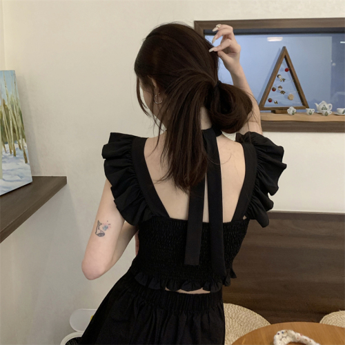 Actual photos and real prices ~ Hot girl’s scheming short camisole slim-fitting pure lust style bow lace-up padded top trendy