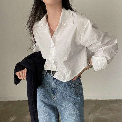 Korean chic basic long-sleeved shirt women's base shirt