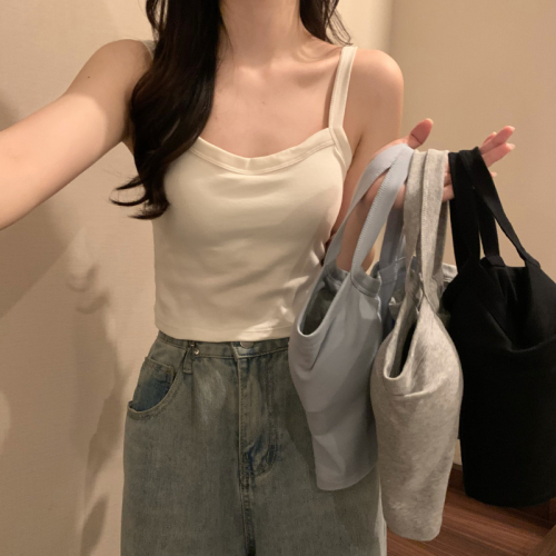 Real shot and real price camisole women's spring and summer new slim short solid color beautiful back sleeveless top