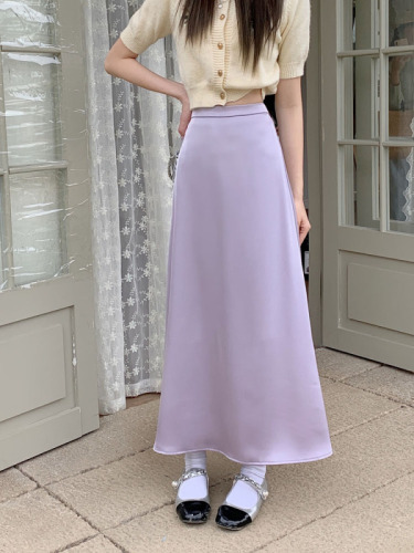 ~2023 new Korean style skirt design high waist fashionable commuter A-line skirt versatile long skirt for women