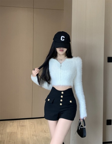 Actual shot and real price 2023 new four-season outerwear sexy hot girl elastic high-waisted slim versatile A-line suit shorts