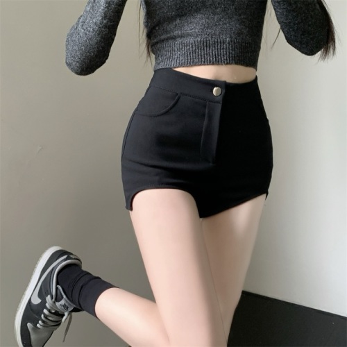 Actual shot and real price 2023 new style sexy hip-covering elastic tight-fitting design high-waist leg-showing long shorts for outer wear