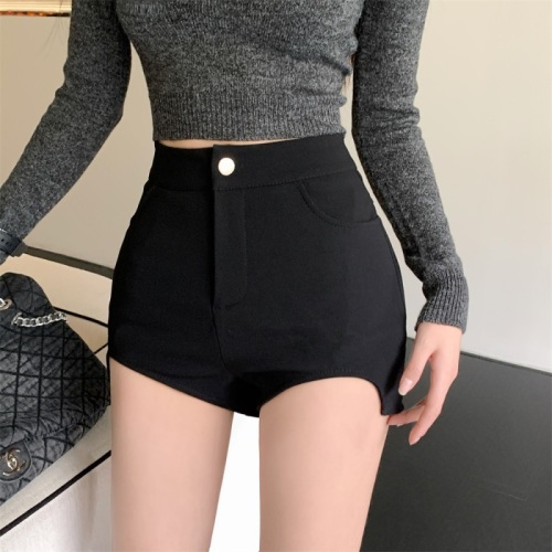 Actual shot and real price 2023 new style sexy hip-covering elastic tight-fitting design high-waist leg-showing long shorts for outer wear