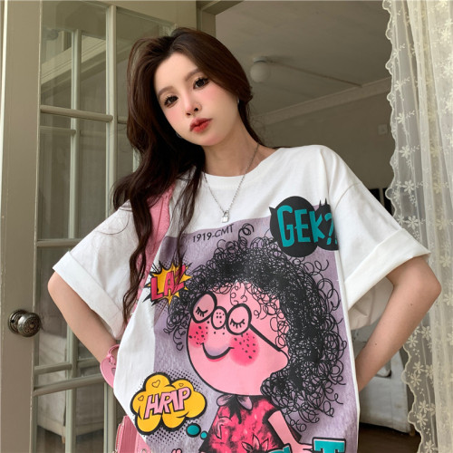 Actual shot ~ Real price new style Afro glasses loose T-shirt