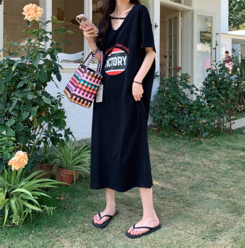 Actual shot ~ real price new Korean style loose printed versatile long skirt