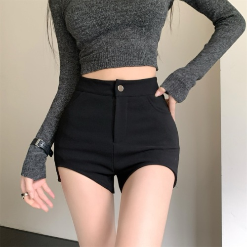 Actual shot and real price  new style sexy hip-covering elastic tight-fitting design high-waist leg-showing long shorts for outer wear
