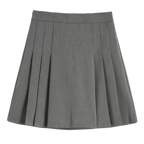09998 Real shot~Large size suit skirt for women with pear-shaped figure, hip-hugging high-waisted A-line pleated skirt