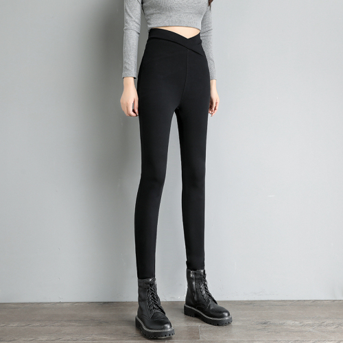 Real shot of winter velvet high-waisted elastic waisted slim leggings, versatile women's pants, hot new style