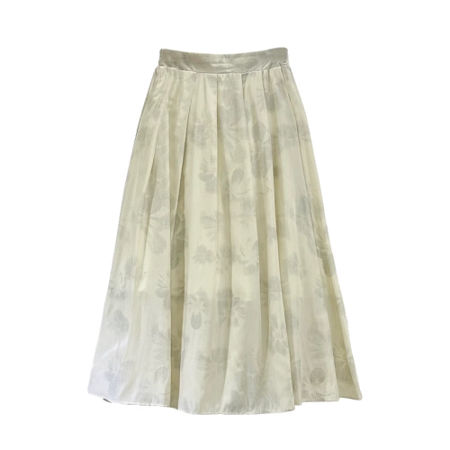 New Chinese style light national style skirt for women summer new pleated pleated skirt high waist large swing umbrella skirt