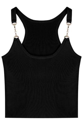 2024 summer outer wear sleeveless short heavy metal camisole sexy hot girl design slim tube top