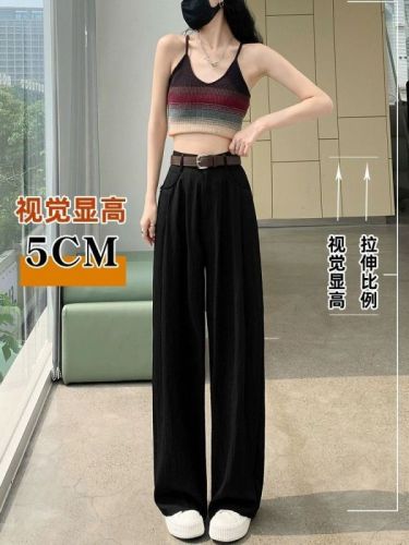 Ice silk cotton and linen suit wide-leg pants for women summer thin pants loose and slim linen pleated high-waisted Yamamoto pants for women