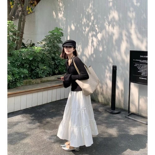 Summer 2024 New White Skirt Women's Skirt Small Long A-Line Skirt Cake Skirt Women's Long Skirt