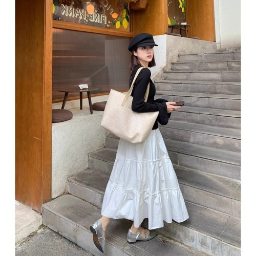 Summer 2024 New White Skirt Women's Skirt Small Long A-Line Skirt Cake Skirt Women's Long Skirt