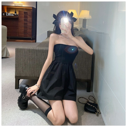 High-waisted loose one-piece short skirt women's spring and summer slim straight pants casual wide-leg jumpsuit skirt