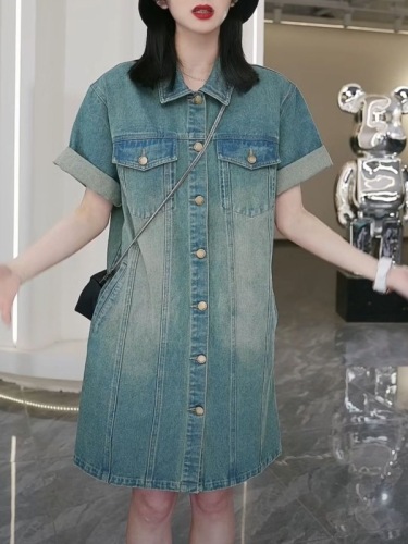 MURAN.z rSalt Sweet Girl Designer Retro Slim Denim Dress