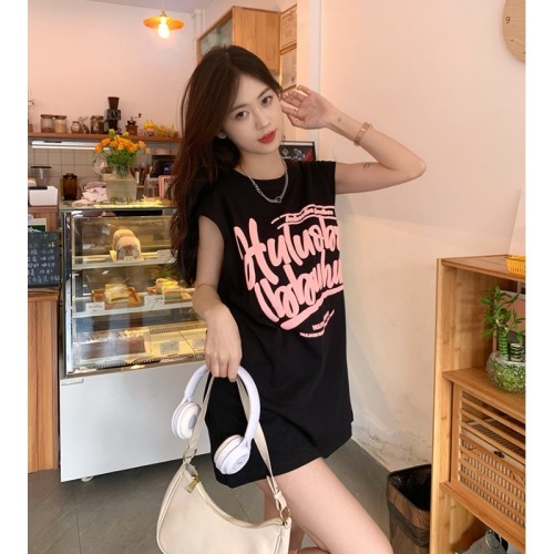 Official picture 6535 stretch cotton sweet hot girl T-shirt design niche sleeveless vest women summer American style