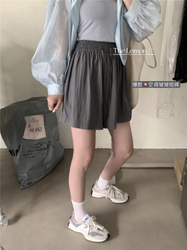Summer new Korean style loose washed cotton high waist S-4XL drawstring casual shorts sweatpants for women