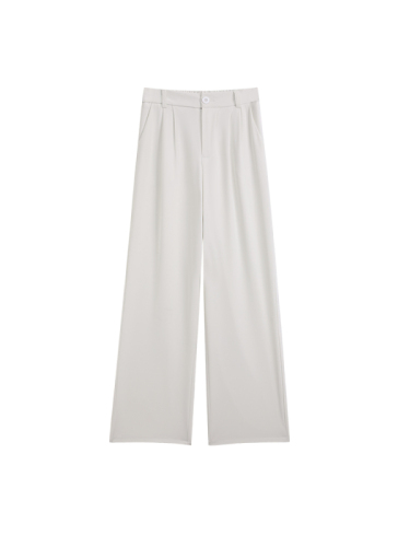 Spring and summer suit pants for women 2023 new style drapey crotch-covering slim floor-length straight wide-leg pants