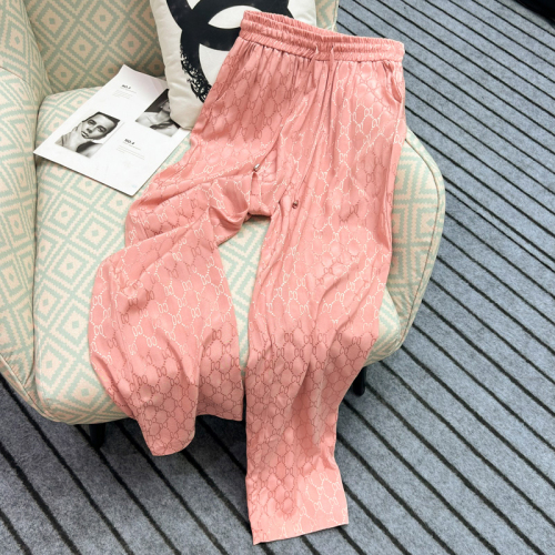 Douyin quality American cotton oblique summer Korean style loose high waist wide leg pants casual sports trousers for women
