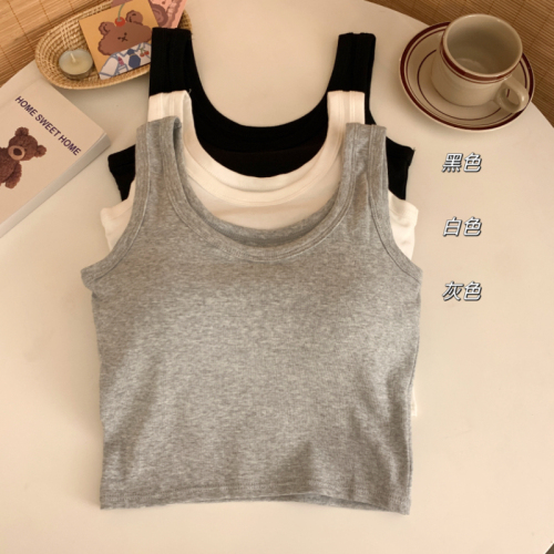 Actual shot and real price. Summer sweet girl's inner and outer wear vest with breast pads and camisole for women.