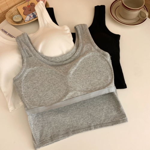 Actual shot and real price. Summer sweet girl's inner and outer wear vest with breast pads and camisole for women.