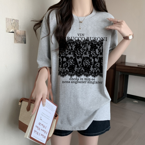New pure cotton summer Hong Kong style printed T-shirt