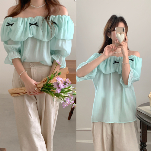 Real shot!  One-line collar bow top