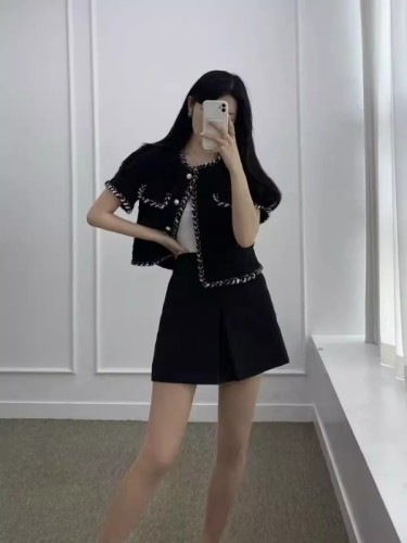 Spot Korean chic small fragrance edging design niche tweed short jacket for women
