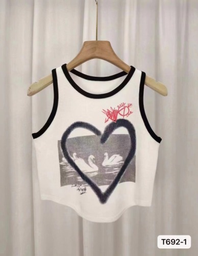 Summer design love little swan slim fit short top slim suspender T-shirt sweet cool hot girl sweater