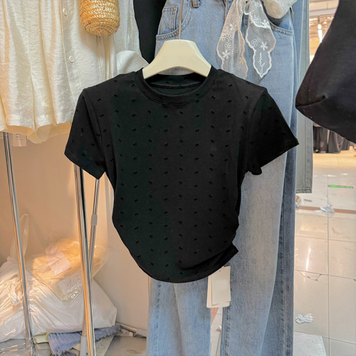 40 count O'Dell summer design niche round neck pullover short-sleeved slim T-shirt
